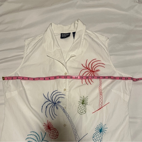 Tropical Embroidered White Button-Down Swim Coverup - Picture 7 of 8